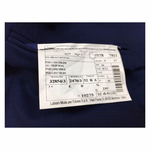 LUIGI BIANCHI MANTOVA men's uncoated jacket blue / brown 100% wool