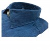 ICON LAB 1961 camicia uomo azzurro scuro manica lunga 100% lino vestibiità slim