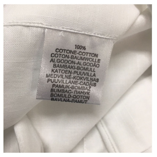 ICON LAB 1961 camicia uomo mezza manica bianco fiammato cotone vest. regolare