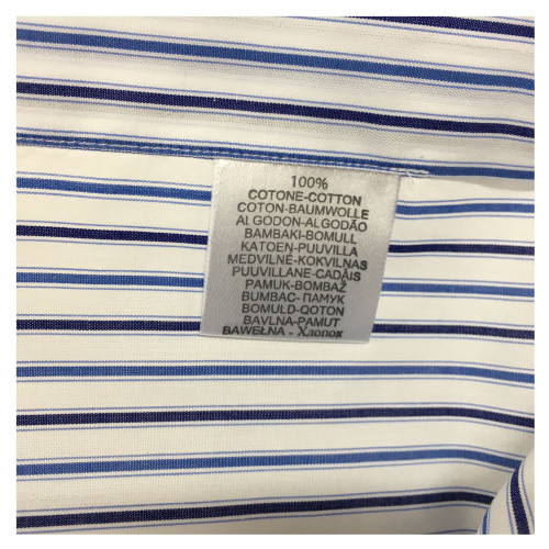 ICON LAB 1961 camicia uomo mezza manica righe blu/azzurro 100%cotone regular fit