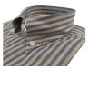 ICON LAB 1961 camicia uomo mezza manica Righe celeste/ecrù 100%cotone regular