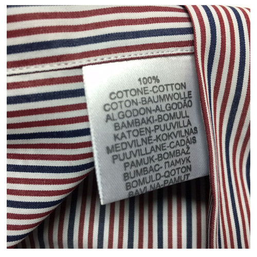 ICON LAB 1961 camicia uomo mezza manica Righe blu/bordeaux/bianco 100% cotone