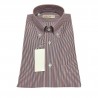 ICON LAB 1961 camicia uomo mezza manica Righe blu/bordeaux/bianco 100% cotone