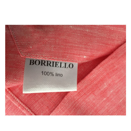 BORRIELLO NAPOLI camicia uomo corallo 100% Lino MADE IN ITALY