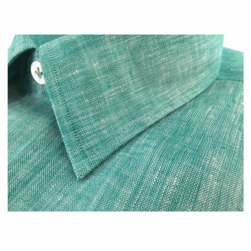 BORRIELLO NAPOLI  shirt green man 100% linen   MADE IN ITALY