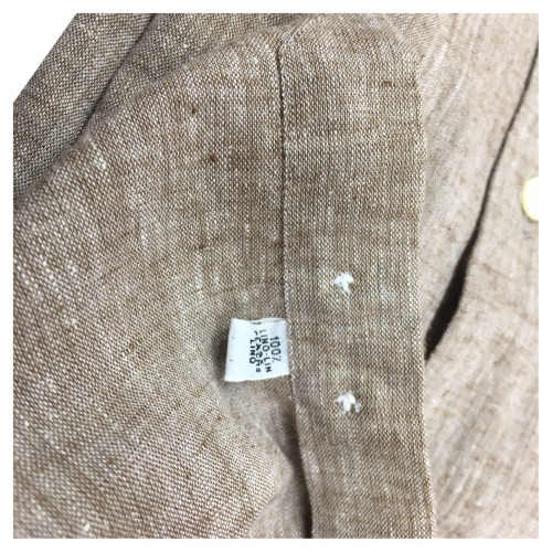 ICON LAB 1961 camicia uomo moro fiammato manica lunga 100% lino regular slim asola colorata
