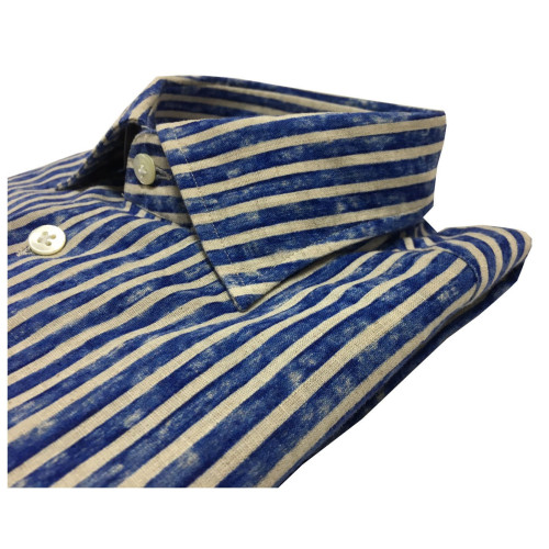 ICON LAB 1961 sleeve shirt long sleeve 50% linen 50% cotton