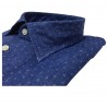 ICON LAB 1961 camicia uomo azzurro pois ghiaccio 100% lino regular slim