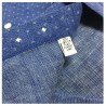 ICON LAB 1961 camicia uomo azzurro pois ghiaccio 100% lino regular slim