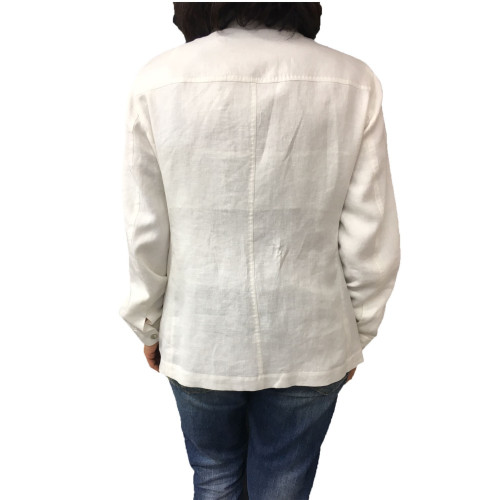 ELENA MIRÒ white unlined woman's jacket 100% linen