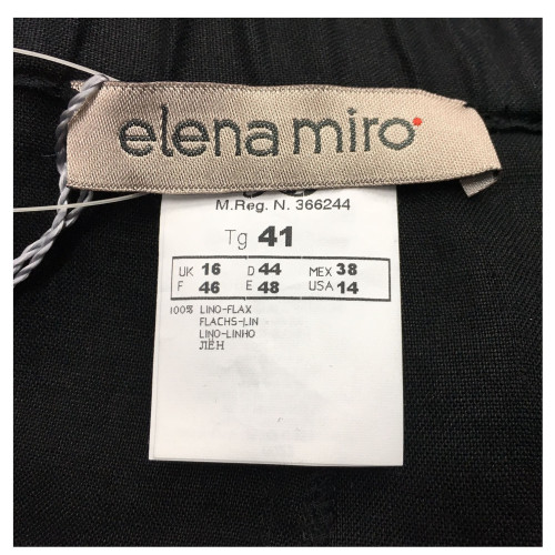 ELENA MIRO' black skirt woman  100% linen