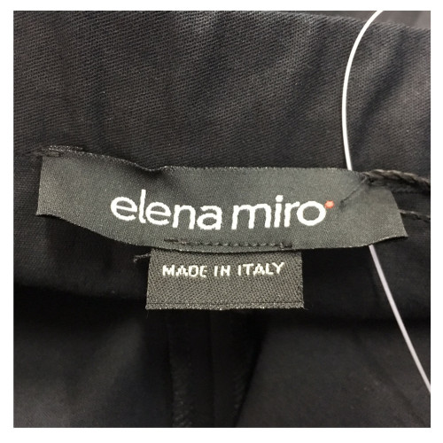 ELENA MIRO' gonna donna nera lungh cm 85 con dettagli zip e strass MADE IN ITALY