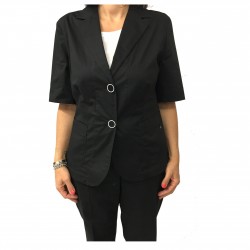 Modifica: ELENA MIRÒ Black jacket unlined woman jacket 97% cotton 3% elastane