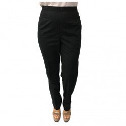 ELENA MIRO' pantalone donna nero 97% cotone 3% elastan elastico dietro in vita