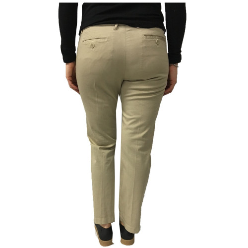 ASPESI beige trousers H405 mod women 98% cotton 2% elastane  