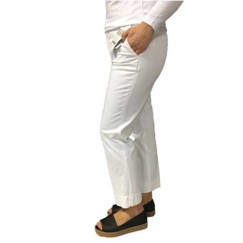 ASPESI pantalone donna bianco mod H106 98% cotone 2% elastan lunghezza caviglia
