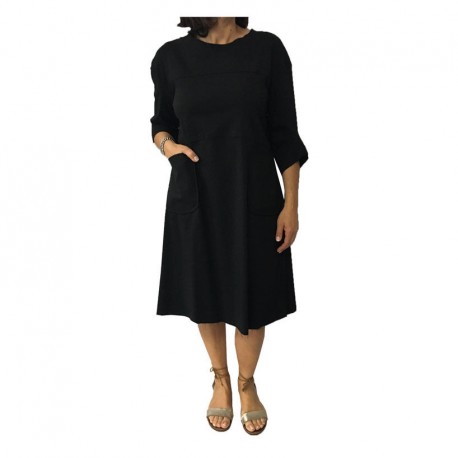 TADASHI woman dress black,white laces and black replacement, 70% viscose 26% polyamide