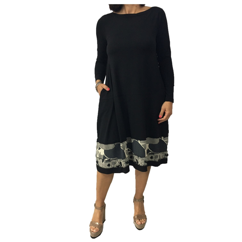 TADASHI black dress with inserts 95% cotton 5% elastane MADE IN ITALY TADASHI black dress with inserts 95% cotton 5% elastane MADE IN ITALY