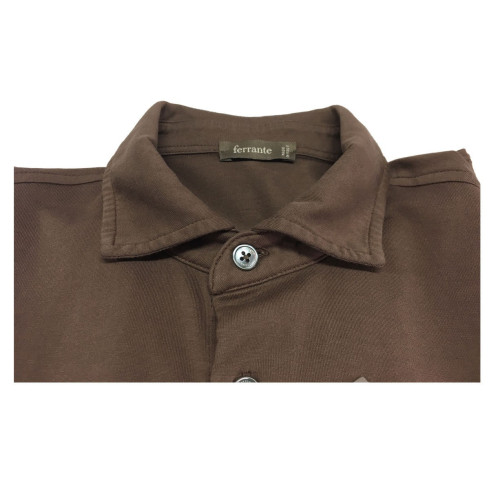 FERRANTE camicia uomo manica lunga moro 100% cotone MADE IN ITALY