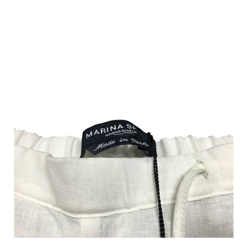 MARINA SPORT by Marina Rinaldi pantalone donna con elastico 100% lino MADE IN ITALY