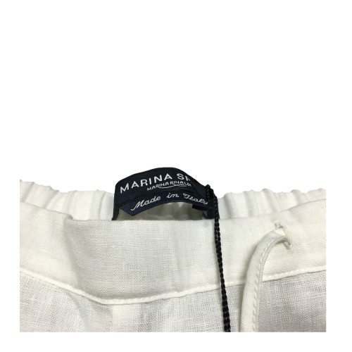 MARINA SPORT by Marina Rinaldi woman trousers white 100% linen 