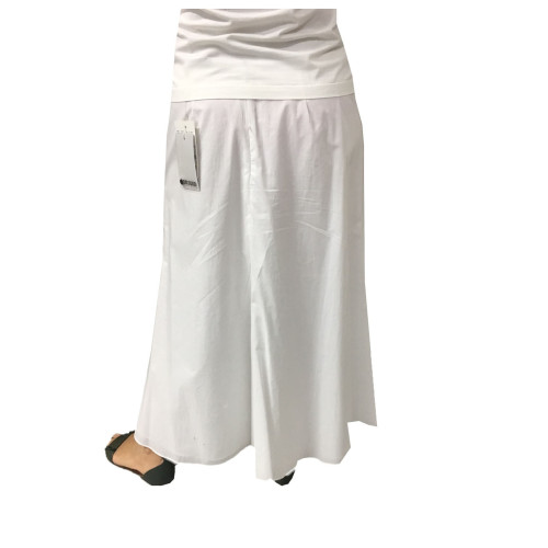 PERSONA by Marina Rinaldi white woman skirt with ecru applications, model LENTINA 100% cotton