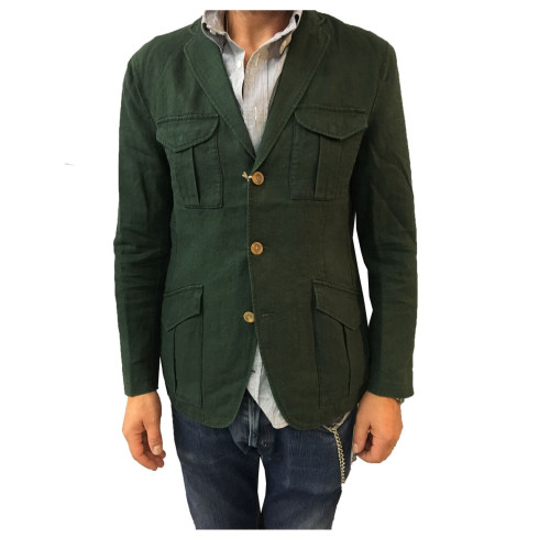 M.I.D.A - Green jacket with pockets and patch