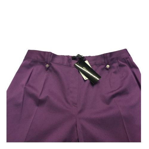 ELENA MIRO' pantalone donna viola 98% cotone 2% elastan