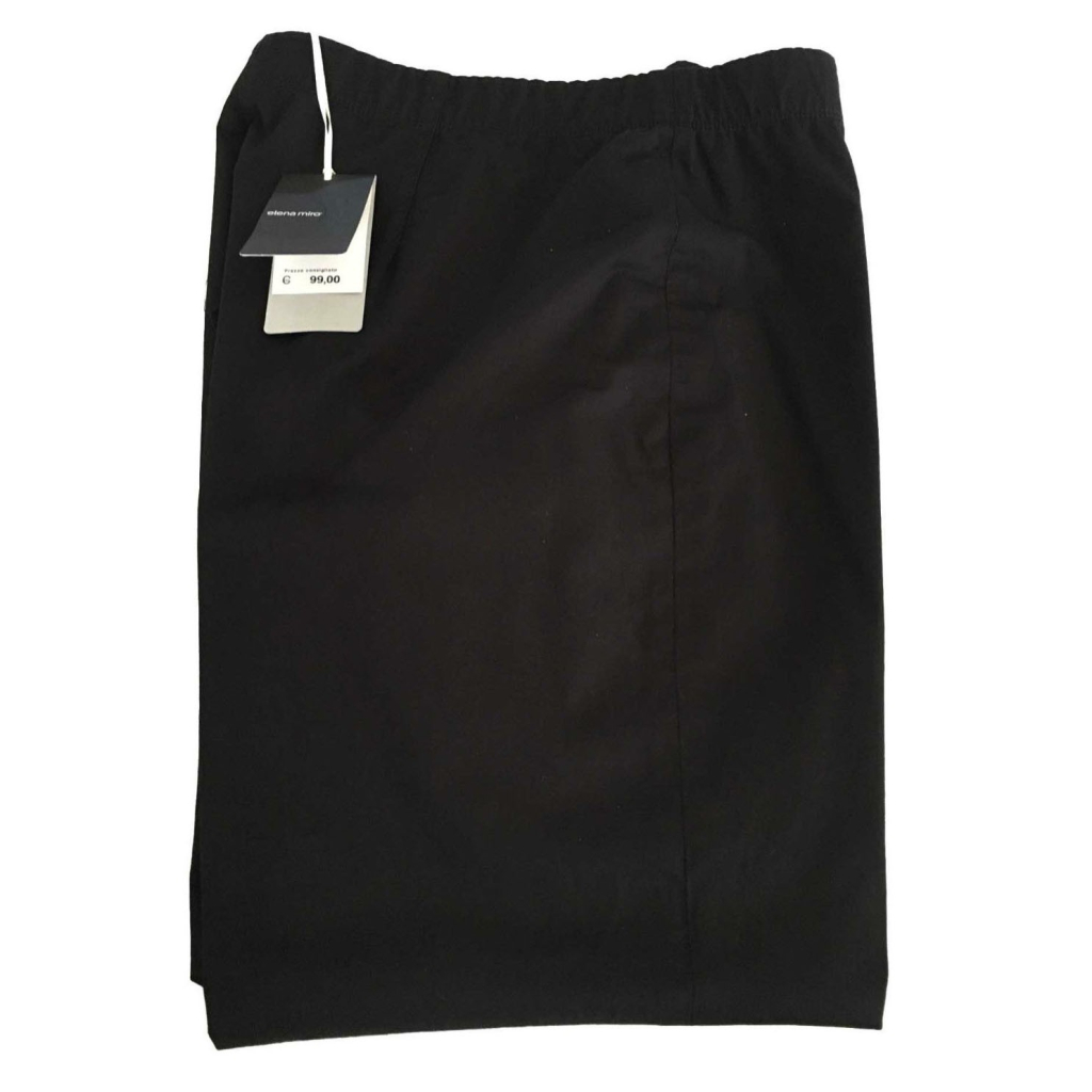 ELENA MIRO' pantalone corto alla caviglia donna con spacco e elastico vita colore nero ELENA MIRO' pantalone corto alla caviglia donna con spacco e elastico vita colore nero