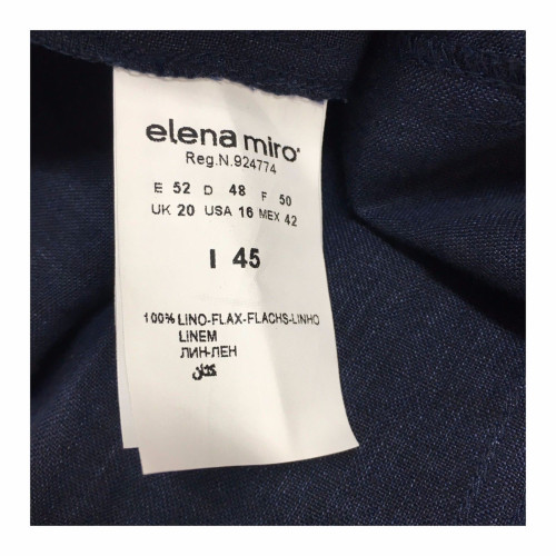 ELENA MIRÒ women dress with blue buttons 100% linen