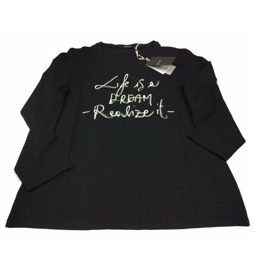 ELENA MIRO'  women's t-shirt black with apllications 94% cotone 6% elastan