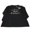 ELENA MIRO' t-shirt donna nero con applicazioni 94% cotone 6% elastan