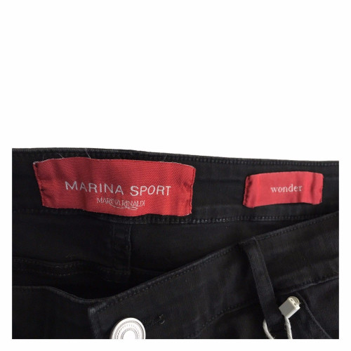MARINA SPORT by Marina Sport jeans donna nero mod RAFFICA fondo cm 17 cotone