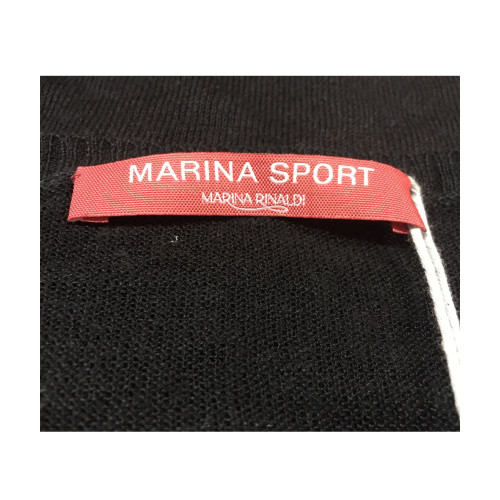 MARINA SPORT by Marina Rinaldi woman black mesh half sleeve mod ADDETTO 60% linen 40% viscose