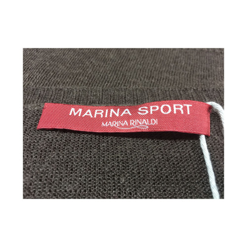 MARINA SPORT by Marina Rinaldi woman brown mesh half sleeve mod ADDETTO 60% linen 40% viscose