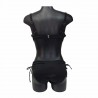 GIADAMARINA costume donna con applicazioni nero 2 pezzi mod 973 MADE IN ITALY