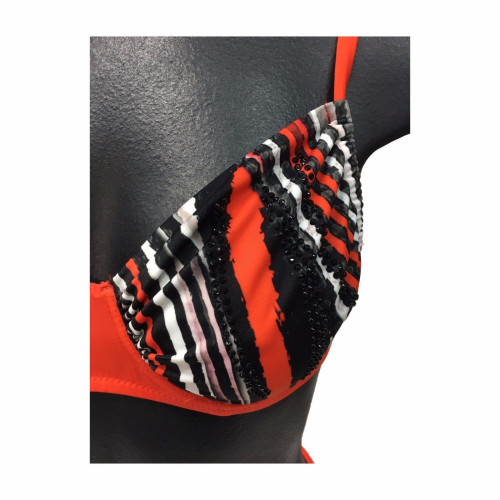 GIADAMARINA two piece swimsuit  orange/black mod 973 MADE IN ITALY