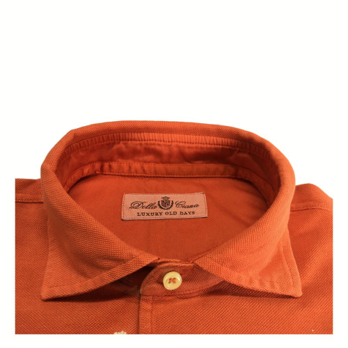 DELLA CIANA polo uomo mezza manica arancio 100% cotone vestibilita slim