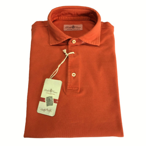 DELLA CIANA polo uomo mezza manica arancio 100% cotone vestibilita slim