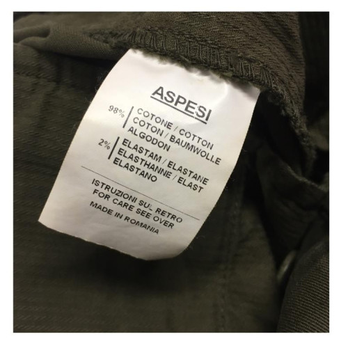 ASPESI pantalone uomo verde mod BEAKER SLIM CP57 F026 LG  98% cotone 2% elastan MADE IN UE