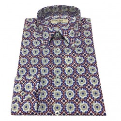 ICON LAB 1961 camicia uomo fantasia 100% cotone leggero