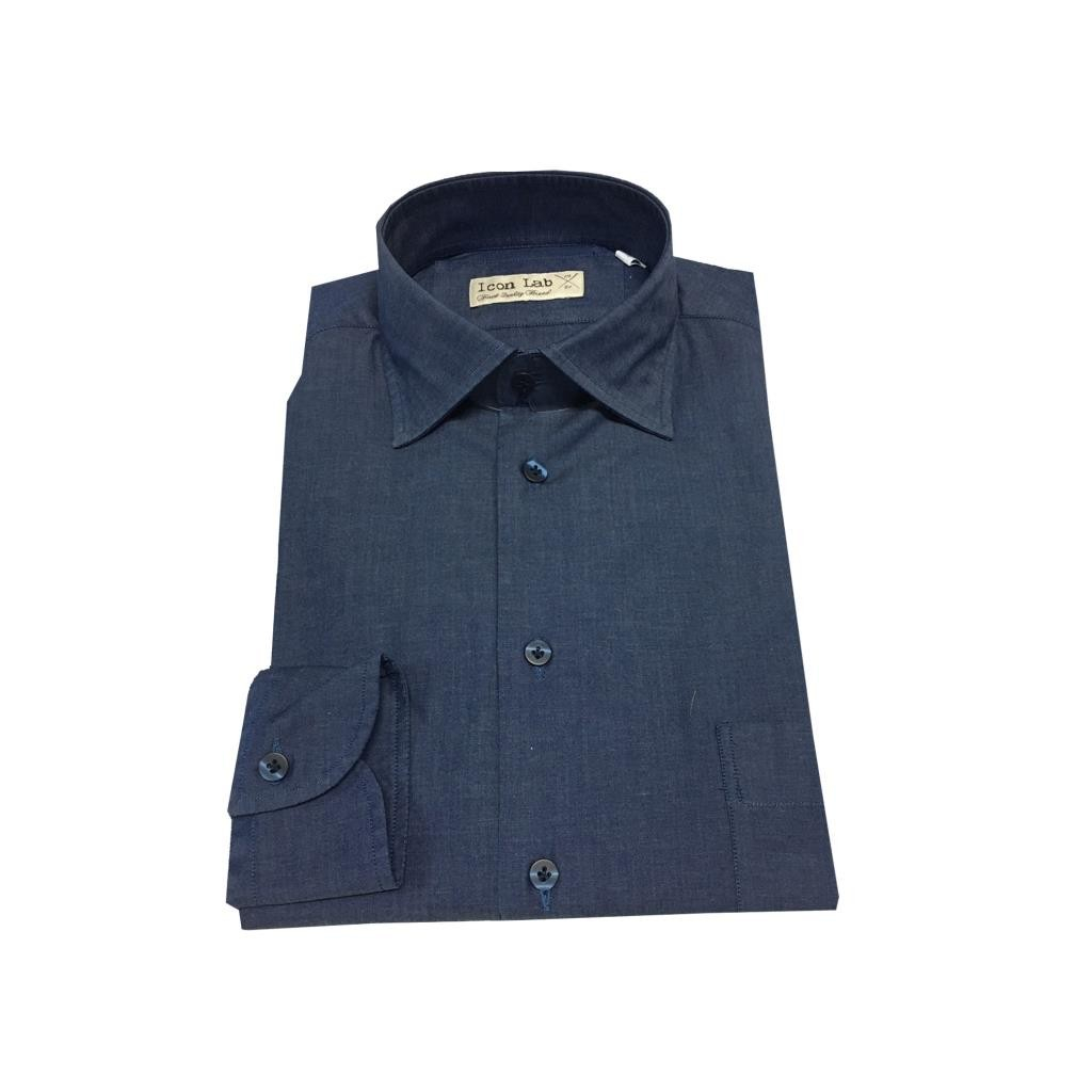 ICON LAB 1961 camicia uomo con taschino colore denim