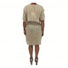 HUMILITY 1949 woman dress ecru/yellow 100% linen MADE IN ITALY