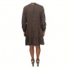 HUMILITY 1949 abito donna manica lunga moro 100% lino MADE IN ITALY