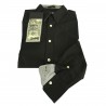 VINTAGE 55 linea GANGS OF NEW YORK camicia uomo nero con dettagli righe 100% cotone