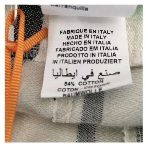 LA FEE MARABOUTEE pantalone donna vita alta bianco righe nero 54% cotone 46% lino MADE IN ITALY