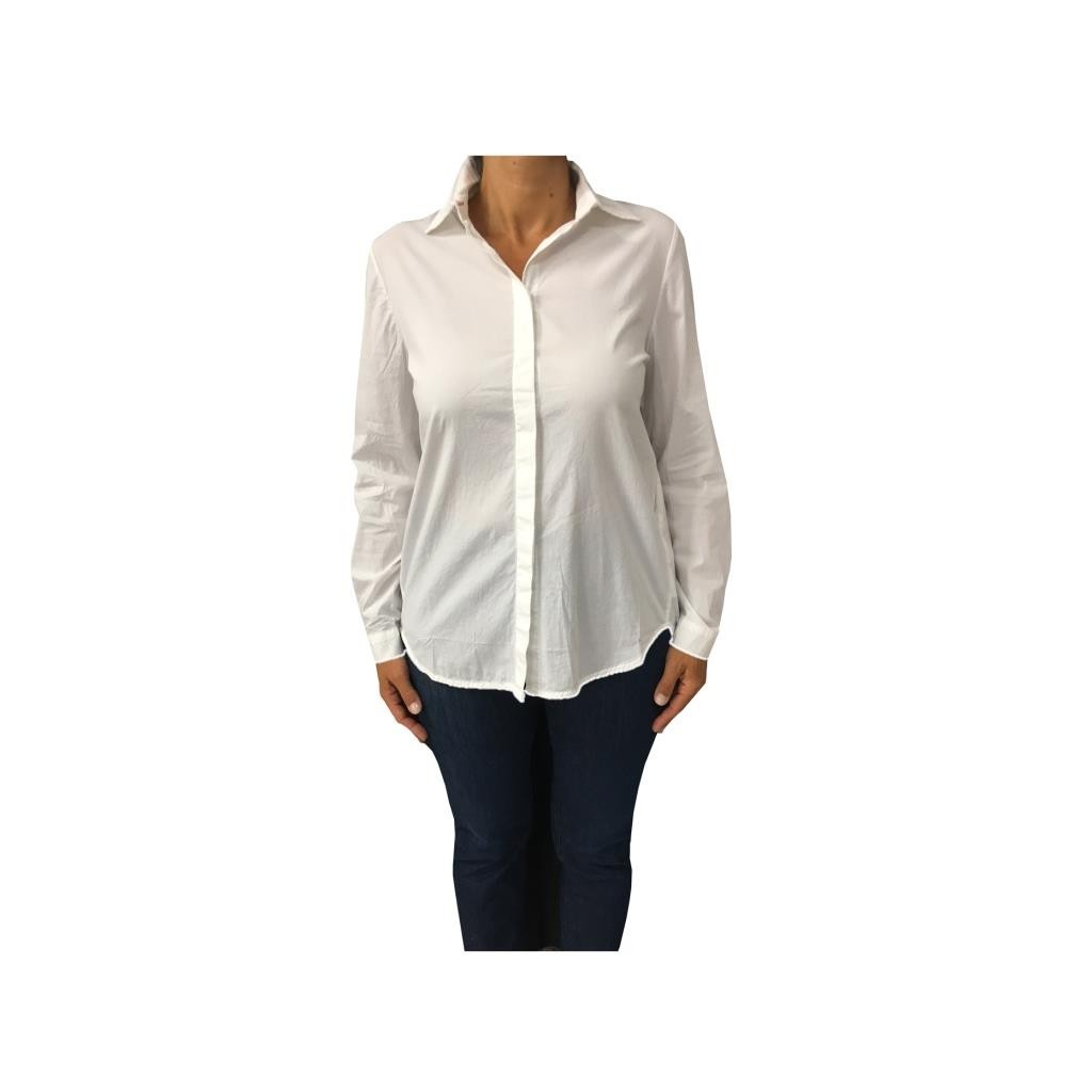 LA FEE MARABOUTEE white woman shirt dressed over 96% cotton 4% elastane MADE IN ITALY