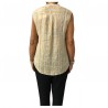 HUMILITY 1949 women blouse sleeveless ecru / mustard linen 100% MADE IN ITALY