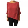 HUMILITY 1949 blusa donna rosso scuro 100% cotone MADE IN ITALY