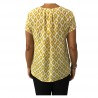 LA FEE MARABOUTEE  women shirt mustard/ecru 100% silk